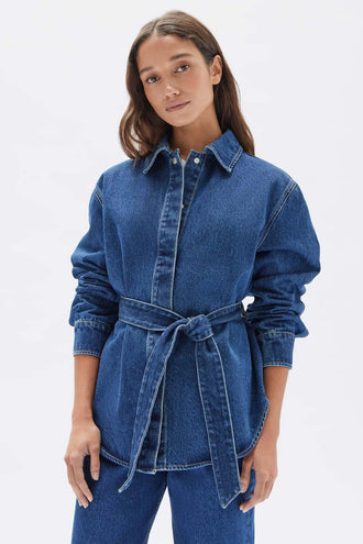 Assembly Denim Belted Jacket - Blue