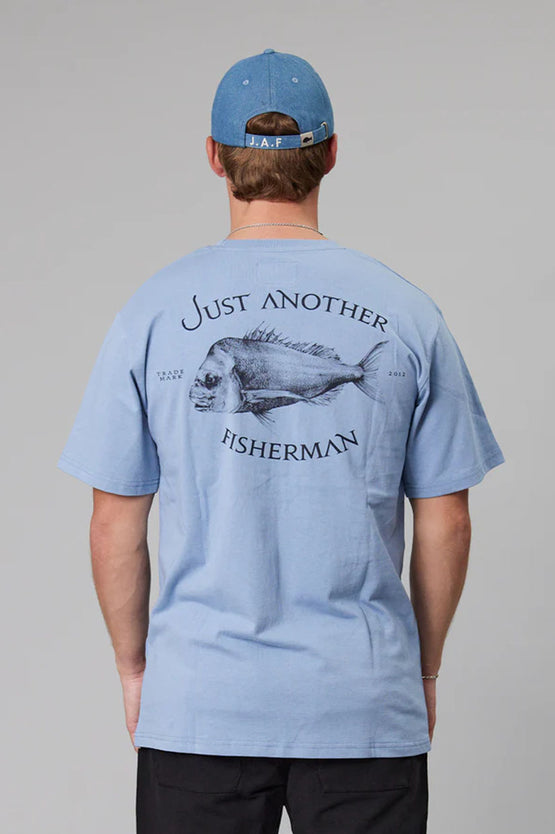 Just Another Fisherman Snapper Logo Tee - Faded Denim