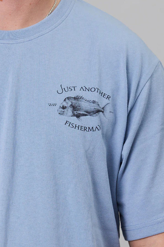 Just Another Fisherman Snapper Logo Tee - Faded Denim