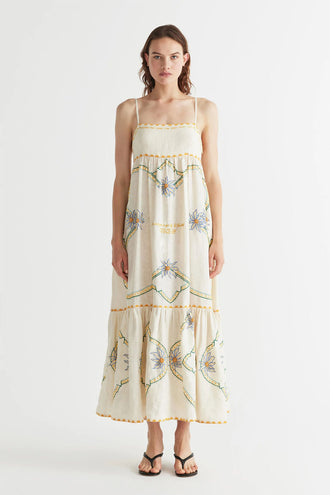 Antipodean Flower Seeker Sundress - Ivory