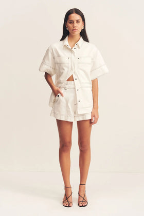 Shona Joy Hana High Waisted Short - Ivory