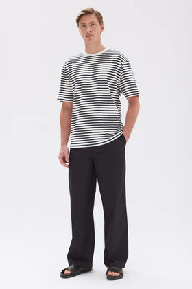 Assembly Harbour Stripe SS Tee - True Navy