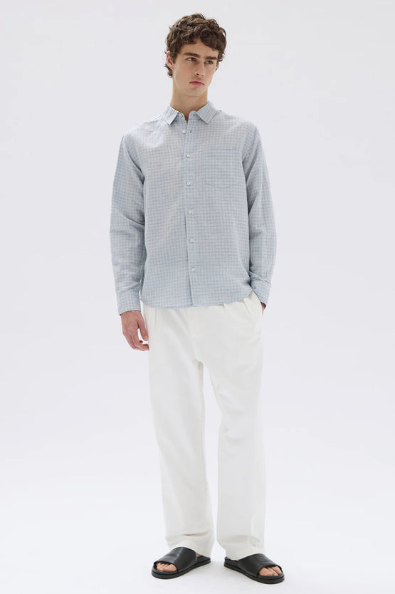 Assembly Hasting Linen Check Shirt - Haze