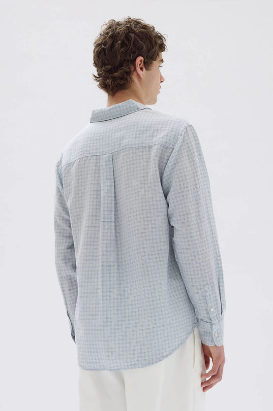 Assembly Hasting Linen Check Shirt - Haze