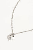 By Charlotte Crystal Lotus Heart Padlock Necklace - Silver