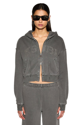 Ksubi League Cropped Hood - Charcoal