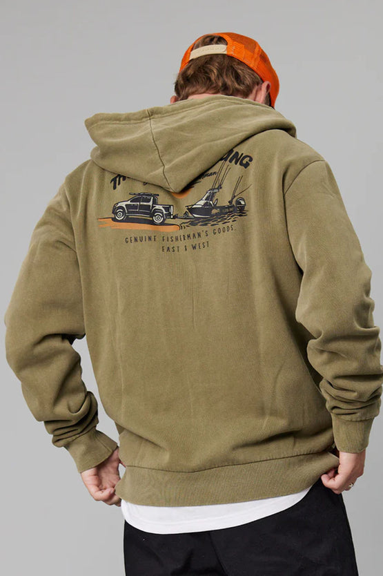 Just Another Fisherman Salt Zip Hood - Lichen