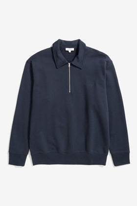 Norse Projects Ketel Relaxed Half Zip - Dark Navy