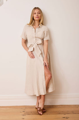 Caitlin Crisp Lady Vincent Dress - Natural Linen