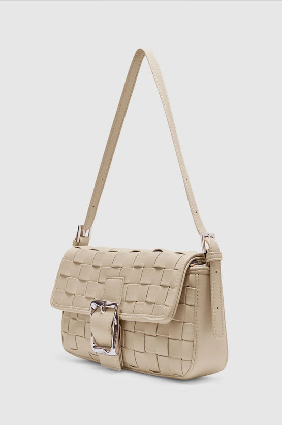 Brie Leon Lena Woven Baguette Bag - Soft Ecru