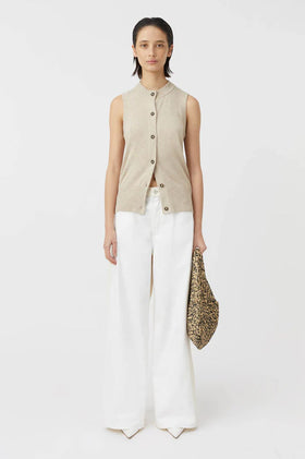 Camilla and Marc Macie Sleeveless Cardi - Oat