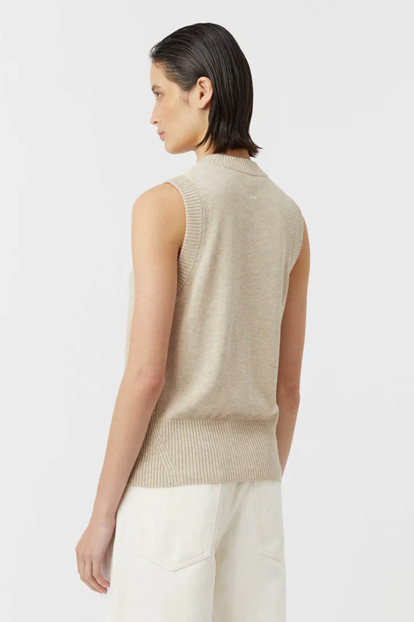 Camilla and Marc Macie Sleeveless Cardi - Oat