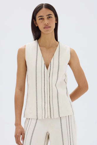 Assembly Matera Stripe Vest - Cream/Black