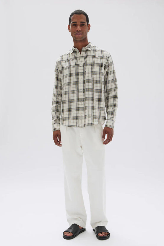 Assembly Mercer Linen Check LS - Limestone