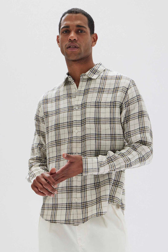 Assembly Mercer Linen Check LS - Limestone