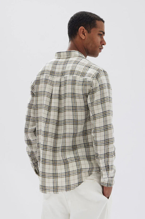 Assembly Mercer Linen Check LS - Limestone