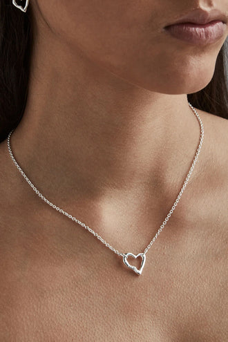 Stolen Girlfriends Club Mini Melted Heart Necklace - Silver