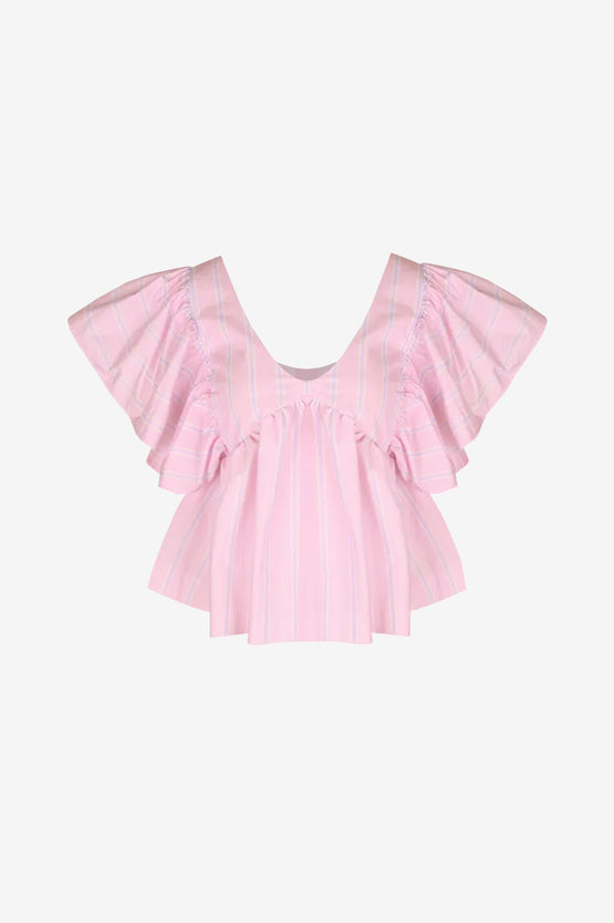 Ruby Noni Ruffle Top - Lilac Stripe