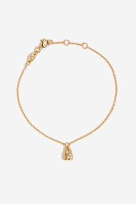 By Charlotte Crystal Lotus Padlock Bracelet - Gold