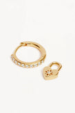 By Charlotte Love Unlocked Padlock Hoops - Gold