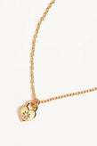 By Charlotte Crystal Lotus Heart Padlock Necklace - Gold