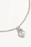 By Charlotte Crystal Lotus Padlock Bracelet - Silver