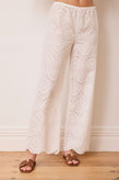 Caitlin Crisp Lounge Pant - White Broderie