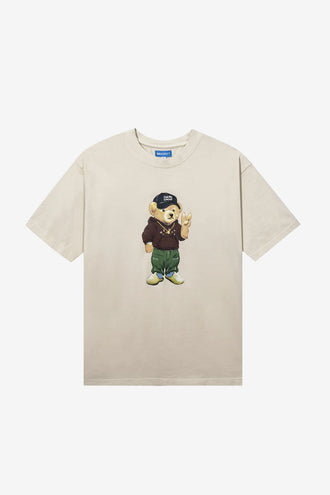 Market Peace Bear T-Shirt - Ecru