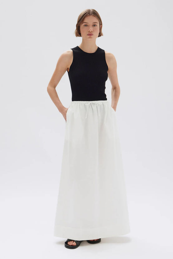 Assembly Philipa Poplin Midi Skirt - White