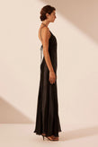 Shona Joy Moraya Plunged Godet Maxi - Black