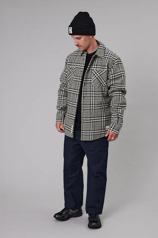 Just Another Fisherman Seaport Shearling Shirt - Grey Check