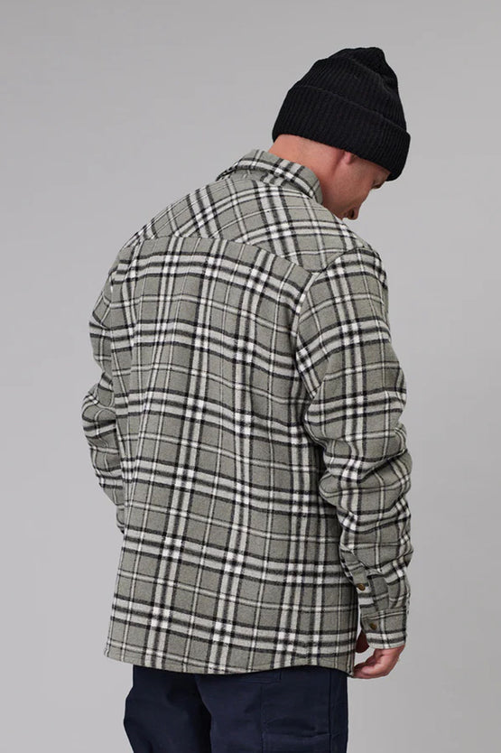 Just Another Fisherman Seaport Shearling Shirt - Grey Check