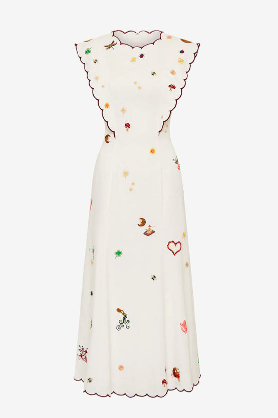 Antipodean Queen Of Hearts Midi - White