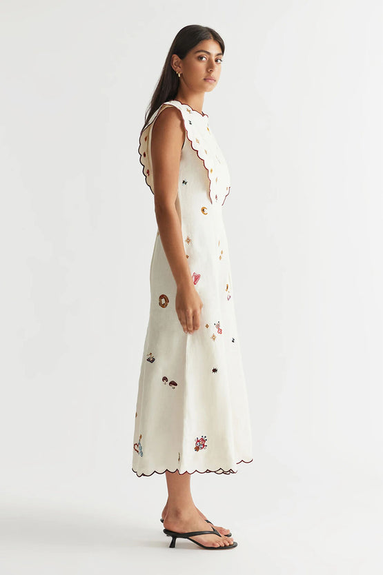 Antipodean Queen Of Hearts Midi - White