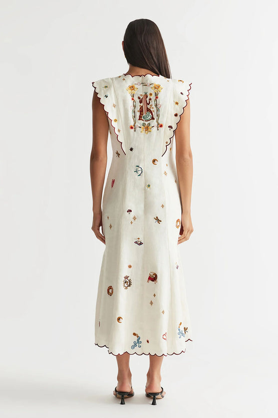 Antipodean Queen Of Hearts Midi - White