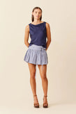 Ruby Rodeo Miniskirt - Navy Stripe