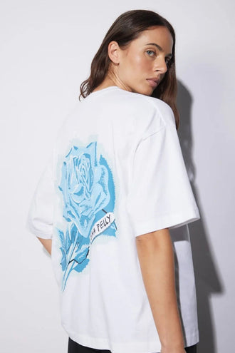 Ena Pelly Blue Rose Tee - White