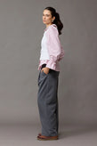 Ruby Sandler Ruffle Shirt - Pink Stripe