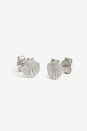 By Charlotte By The Shore Shell Stud Earrings - Silver