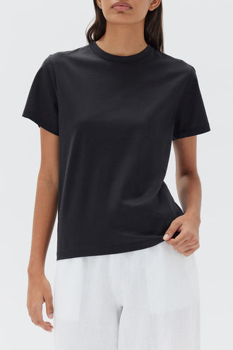 Assembly Silk Blend Tee - Black