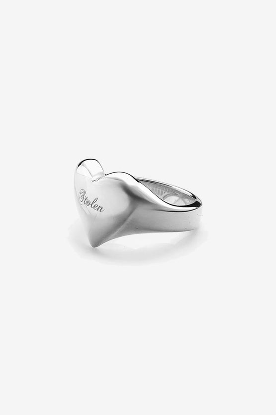 Stolen Girlfriends Club Full Heart Signet Ring - Silver