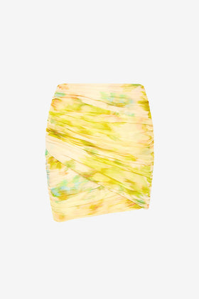 Antipodean Illuminate Gathered Skirt - Zest