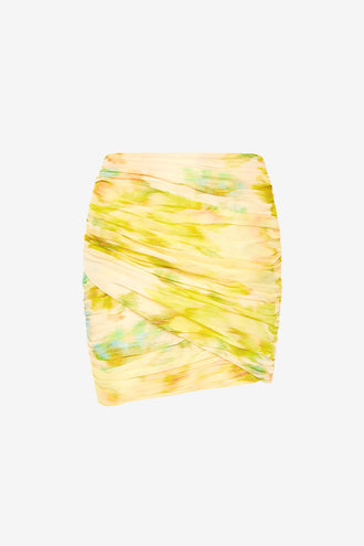 Antipodean Illuminate Gathered Skirt - Zest