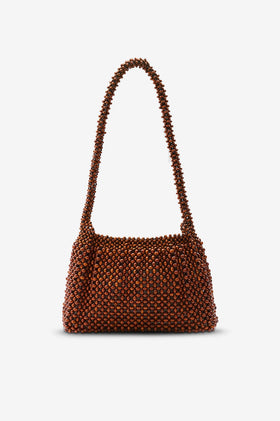 Brie Leon Madera Bead Bag - Brown