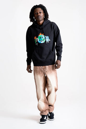 Market Smiley Studios Hoodie - Washed Black