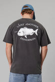 Just Another Fisherman Snapper Logo Tee - Aged Black / White