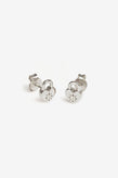 By Charlotte Crystal Lotus Heart Padlock Stud Earrings - Silver