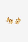 By Charlotte Crystal Lotus Heart Padlock Stud Earrings - Gold