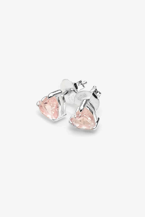 Stolen Girlfriends Club Talon Studs - Rose Quartz Silver