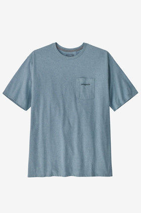 Patagonia Line Logo Pocket Responsibili Tee - Thermal Blue